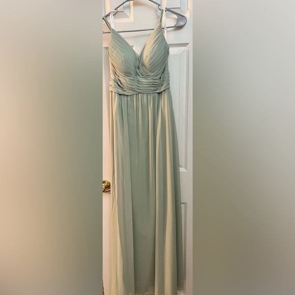Beautiful Sage Prom Azazie Gown - Picture 7 of 10